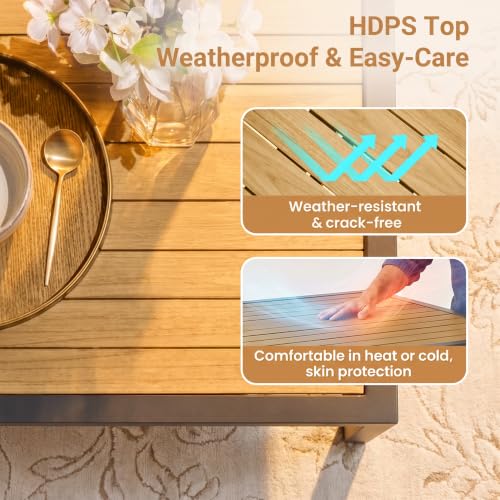 14-Pieces Aluminum Patio Table and Chairs Set with HDPS Tabletop for Patio