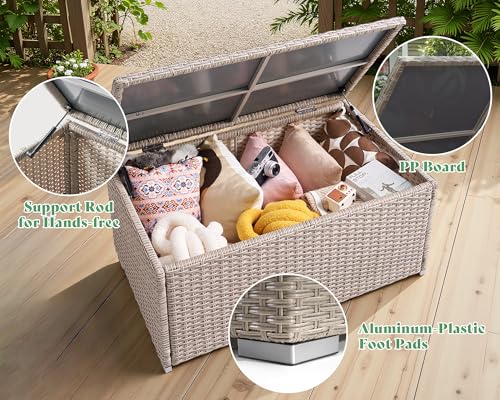 AMERLIFE 10 Piece Patio Furniture Set, Wicker Outdoor Sectional Sofa