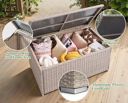 AMERLIFE 10 Piece Patio Furniture Set, Wicker Outdoor Sectional Sofa