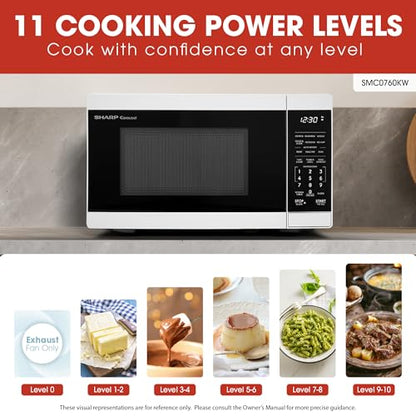 SHARP Compact Countertop Microwave Oven with Removable 10" Carousel Turntable, 700 Watt, 0.7 Cubic Feet, White
