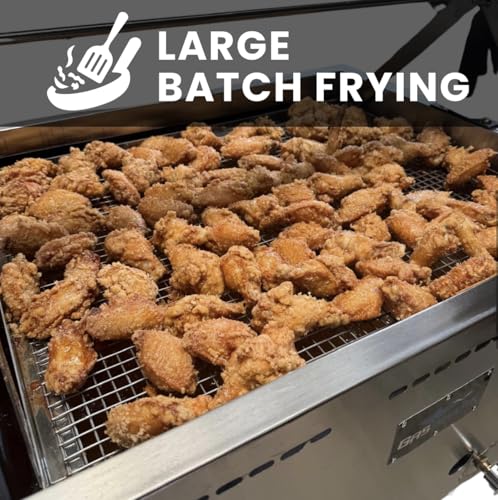 12 Gallon Propane Deep Fryer Cart | Basket Lift | Portable 4 Wheels | Stainless Steel | Outdoor Large Batch Frying for Chicken, Fish, and more | Turkey Fryer for Thanksgiving | Patent Pending