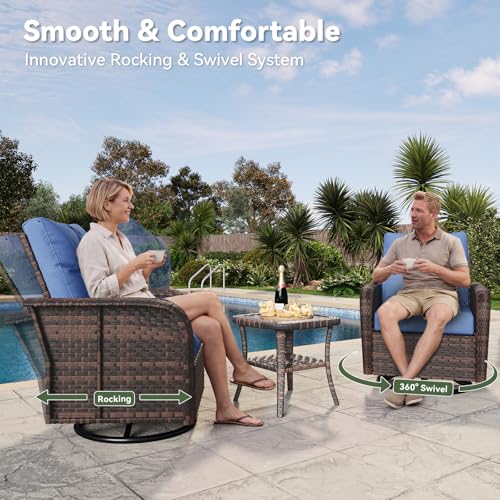Aoxun 10-Piece Wicker Rattan Patio Furniture Set with 44" Fire Pit Table