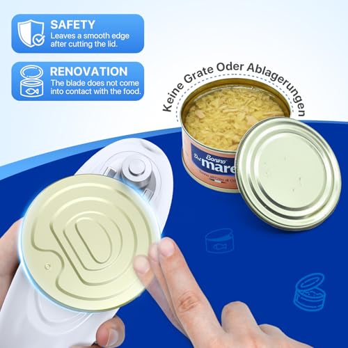 Electric Can Opener, Can Opener for Seniors, Suitable for Any Size Cans, Hands Free, Smooth Edge, Battery Powered, Automatic Can Opener is an Ideal Kitchen Gadget for Women and Left Handed People
