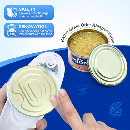 Electric Can Opener, Can Opener for Seniors, Suitable for Any Size Cans, Hands Free, Smooth Edge, Battery Powered, Automatic Can Opener is an Ideal Kitchen Gadget for Women and Left Handed People