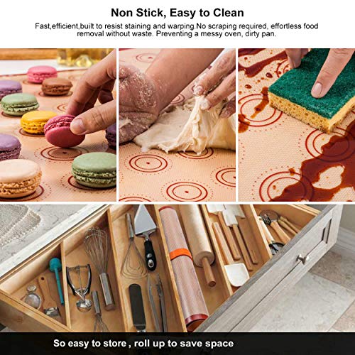 Macaron silicone baking mats - Macaroon Baking suppliers 1 Quarter Sheet + 2 Half Sheet Macaron Baking Mat,Macaron Baking Sheet,2 Piping Pastry Bag with Bag Tie,6 Piping Tips