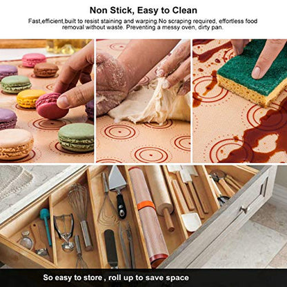 Macaron silicone baking mats - Macaroon Baking suppliers 1 Quarter Sheet + 2 Half Sheet Macaron Baking Mat,Macaron Baking Sheet,2 Piping Pastry Bag with Bag Tie,6 Piping Tips