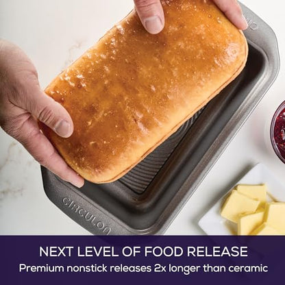 Circulon Nonstick Bakeware 9-Inch x 5-Inch Loaf Pan, Gray