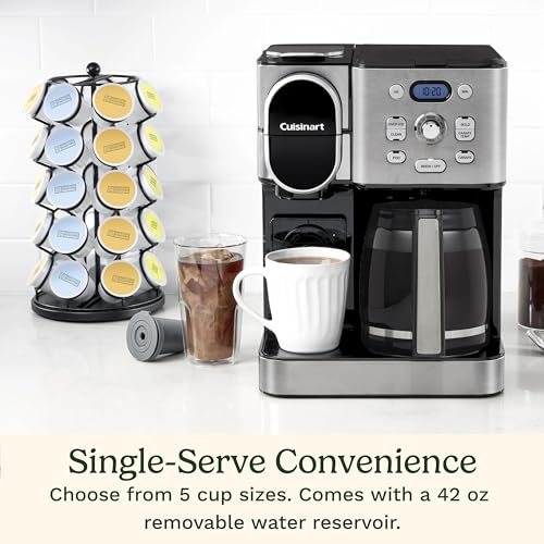 Cuisinart 12-Cup Coffee Maker, Single-Serve Brewer Glass Carafe, Automatic Hot & Iced Coffee Machine, Brew Strength Control and Pause, SS-16, Stainless Steel