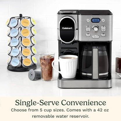 Cuisinart 12-Cup Coffee Maker, Single-Serve Brewer Glass Carafe, Automatic Hot & Iced Coffee Machine, Brew Strength Control and Pause, SS-16, Stainless Steel