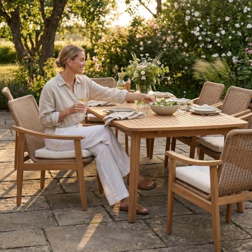 SUNSITT 9-Piece Outdoor Patio Dining Set w/82'' Patio Dining Table