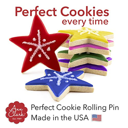 Perfect Cookie Rolling Pin 1/4-in. Fixed Depth Hardwood Made in the USA by Ann Clark