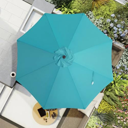 MASTERCANOPY Patio Umbrella 9 ft Replacement Canopy for 8 Ribs-Turquoise Canopy Only
