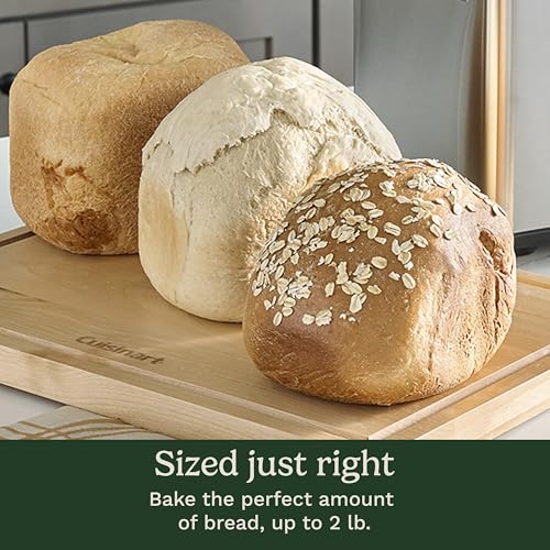 Cuisinart Bread Maker Machine, Stainless Steel Convection Bread Machine with 16 Menu Options, 3 Loaf Sizes Up to 2 Lb., 3 Crust Colors, Includes Measuring Cup, Spoon & Kneading Hook, CBK-210