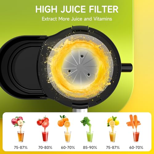 Juicer Machine, 500W Centrifugal Juicer Extractor with 3 Speed & Wide Mouth 3” Feed Chute for Fruit Vegetable, High Yield Juicer Included Cleaning Brush for Easy to Clean, Black