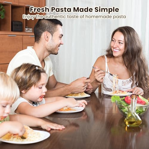 3-in-1 Pasta Maker, 9 Thickness Settings with Rollers & 2 Size Cutters