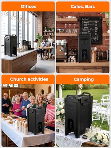 Insulated Beverage Dispenser 5 Gal, Commercial Hot/Cold Drink Dispenser