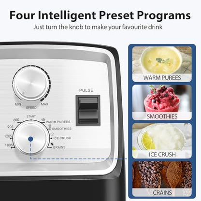 Aeitto Blenders for Kitchen with 1800W Motor, 68Oz. Large Capacity, 2-in-1 Blender & Grinder Combo, BPA-Free Countertop Professional Blender for Smoothies, Ice Crush, Frozen Drinks, Silver