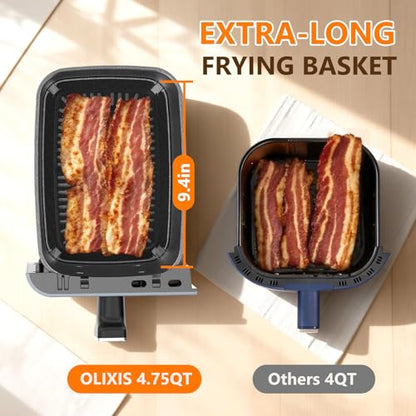 DUMOS 10-in-1 Air Fryer 9.5 QT, Large Airfryer with with 2 Independent Frying Baskets, Sync Finish & Match Cook, Shake Reminder, Wide Temperature 80-450°F, Roast Bake Defrost Dehydrate, Grey