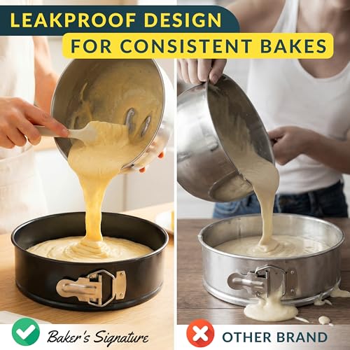 Springform Pan Set of 4 - 4,7,9,10" Carbon Steel With Removable Bottom – Leakproof Design, Nonstick Coating Cheesecake Pan – Durable Cake Mold With Secure Latch, Even Heat Cheese Cake Pans For Baking