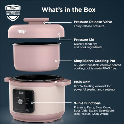 Ninja® HyperHeat™ 9-in-1 Pressure Cooker, 6.5-qt, Rose Quartz, PC201PK