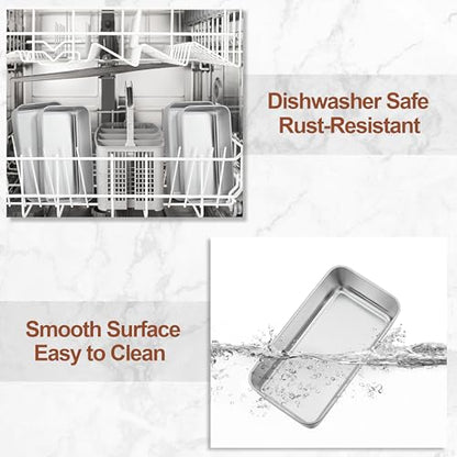LIANYU Bread Loaf Pans Set of 7, 9x5 Inch Stainless Steel Bread Baking Pans for Homemade Sourdough, Sandwich, Meatloaf, Easy Release & Dishwasher Safe