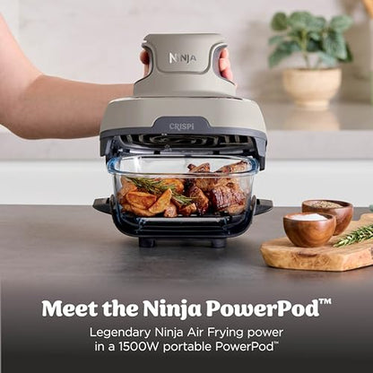 Ninja Crispi Glass Air Fryer, 4-in-1, Stone, FN101ST