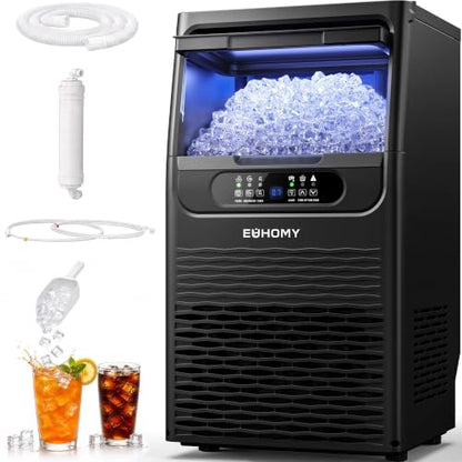 EUHOMY Commercial Ice Maker Machine,80lbs/24H,36 Ice Cubes in 8-12 Mins,Under Counter Ice Maker with Water Filter,12lbs Storage Capacity,Freestanding Ice Machine for Home/Bar/Cafe/Restaurant