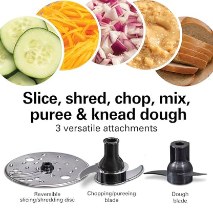 Hamilton Beach Stack & Snap Food Processor with Bowl Scraper, 10 Cup Capacity, Black, (Renewed) R70822