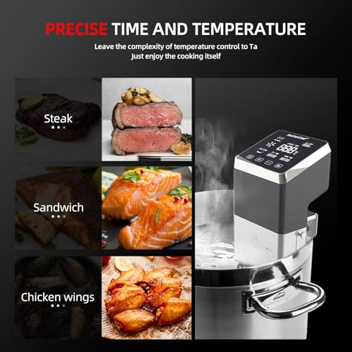 AnchorChef Immersion Circulator, Commercial Restaurant Sous Vide Machine, Large capacity sous vide cooker 1400W, Fast-Heating, With large Touchscreen Accurate Temperature Timer (120V with WiFi)