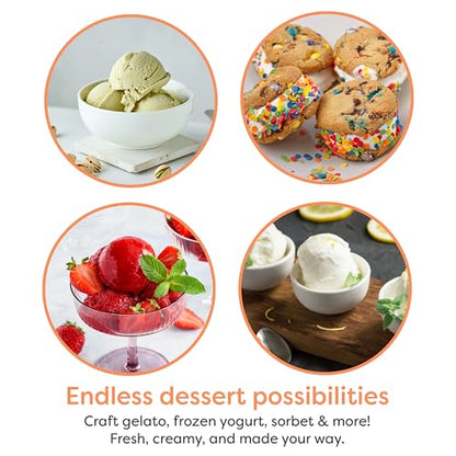 Nostalgia Electric Ice Cream Maker – Wood Bucket Parlor Style, Old Fashioned Soft Serve Ice Cream Machine Makes Frozen Yogurt or Gelato in Minutes - Fun Kitchen Appliance – White & Aqua - 4 Quart