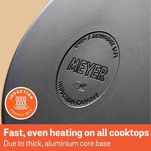 Meyer Stainless Steel Large Stockpot | 8 Quart Stock Pot | Induction Pot | Dishwasher Safe | Oven Safe | Matte Black with Silicone Handles | Accent Series Cookware | 24cm / 7.6L / 8 qt