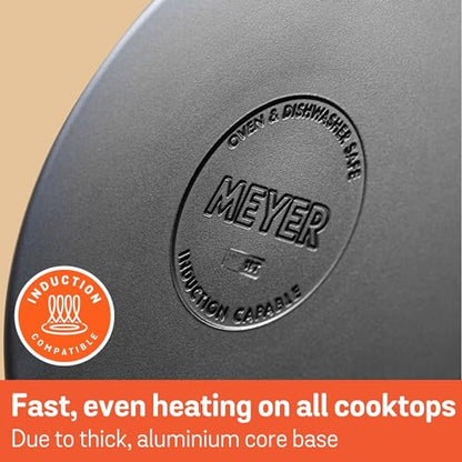 Meyer Stainless Steel Large Stockpot | 8 Quart Stock Pot | Induction Pot | Dishwasher Safe | Oven Safe | Matte Black with Silicone Handles | Accent Series Cookware | 24cm / 7.6L / 8 qt
