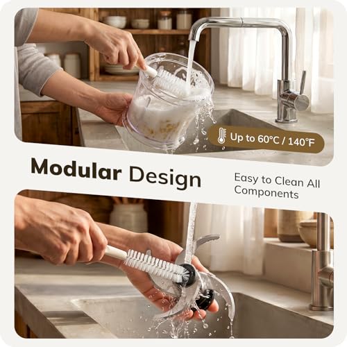 HXTech Food Processor Set: 2-Speed Food Chopper with Two 4 Cup Bowls
