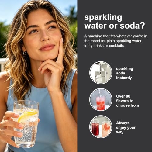 Sparkling Soda Water, Electric Soda Maker for Making Carbonated