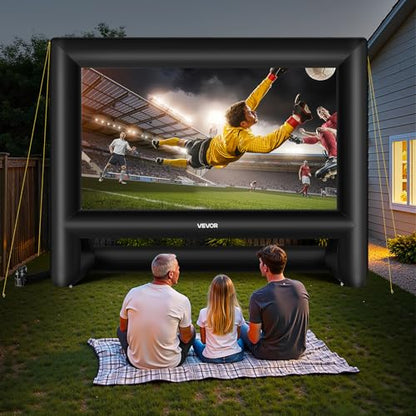 VEVOR 20FT Inflatable Movie Screen, Inflatable Projector Screen with Portable Storage Bag, 16:9 Easy Set Up Movie Projection for Outdoor Backyard, Home Theater, Theme Party