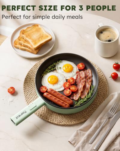 Topwit 11 Inch Electric Frying Pan, Non-Stick Electric Skillet