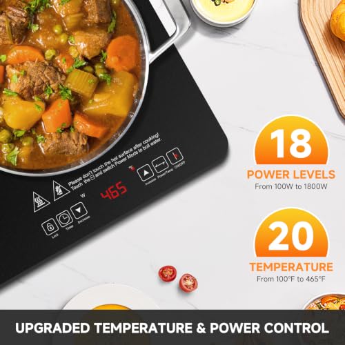 AMZCHEF Double Induction Cooktop, 1800W 2 Burner, ETL Certified