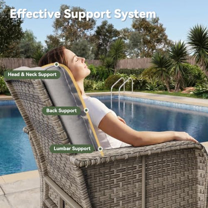 Aoxun 10-Piece Wicker Rattan Patio Furniture Set with 44" Fire Pit Table