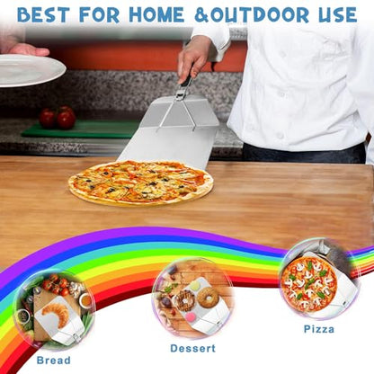 Fat-Cattie Pizza making kit,Pizza Peel Pizza Pan Set with 12"Pizza Peel、12"Pizza Pan、11"Pizza Cutter Rocker(8PC)