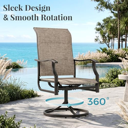 MIXPATIO Patio Dining Set for 8 w/Square Table & High Back Swivel Chairs