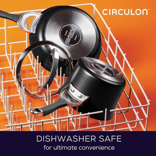 Circulon Symmetry Hard Anodized Nonstick Cookware, Cooking Pots, Induction Pots and Pans Set, 11-Piece, Black
