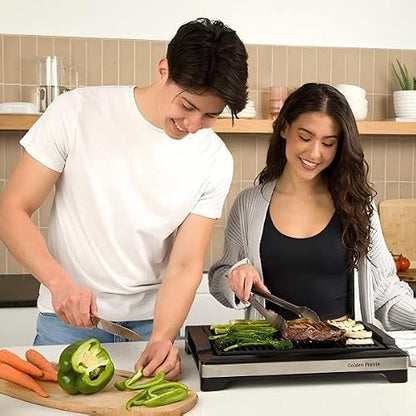 Indoor Grills Electric Smokeless, 1600W BBQ Grill with Water-Filled Drip Tray, 15-Inch Nonstick Grate for Steaks & Korean BBQ, Rapid Heating for Searing