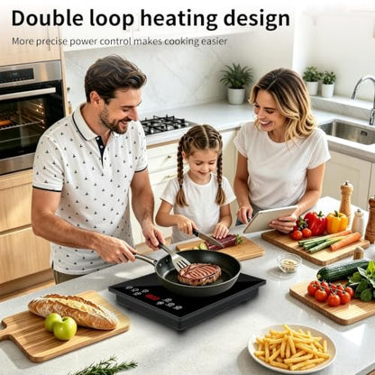 HUIPUSHE Single Induction Cooktop,1800W Portable induction Cooktop，Portable induction hot plate with LCD touch control,9 Levels,10H,Safety Lock, 110V single burner induction Cooktop