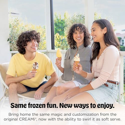 Ninja CREAMi Scoop & Swirl Ice Cream Maker, Soft Serve Desserts, Sorbet, Milkshakes, Frozen Yogurt and More, 13-in-1 Programs, Includes Handle and Two 16 oz 2-in-1 Pints, Blue, NC701ND