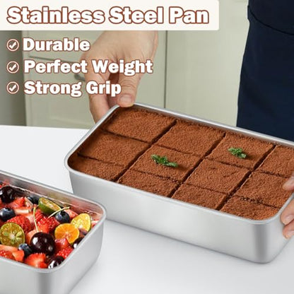 LIANYU Loaf Pans 9x5 Inch, 8 Pack Bread Pans for Baking, Stainless Steel Baking Pans, Loaf Tins for Homemade Bread Brownies and Pound Cakes, Dishwasher Safe