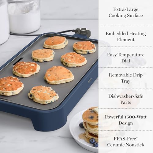 Martha Stewart 12"x 22" XL Electric Griddle, Ceramic Nonstick Flat Top