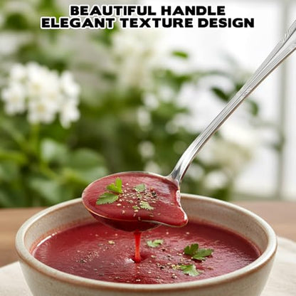 2Pcs Gravy Spoon Ladle Small Ladle with Pouring Spout, 7.9 Inch Stainless Steel Saucier Sauce Soup Spoon for Spooning Gravies Sauces Dressings