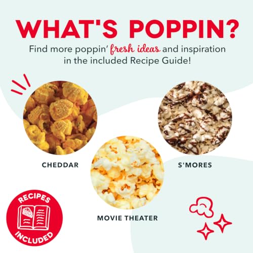 DASH Fresh Pop Popcorn Maker - Oil-Free, Air Popcorn Popper - With Measuring Cup & Recipe Guide - Perfect for Movie Nights - 16 Cups, Aqua