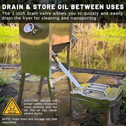 Bayou Classic Outdoor Propane Deep Fryer - 2 Baskets, Drain Valve - 4 Gal - Steel