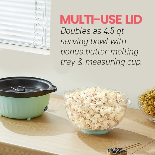 Elite Gourmet EPM145M 18 Cup Hot Oil Stirring Popcorn Popper, Mint